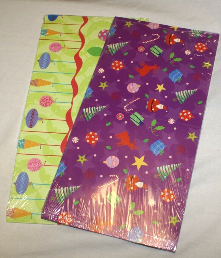 2 ct Christmas Assorted Decorated Gift Boxes 7" Square Cubes New - Sealed