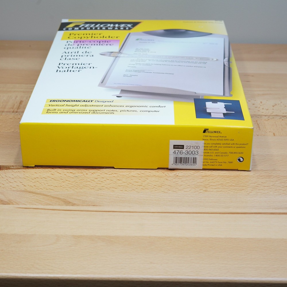Fellowes 22100 Premium Copyholder Ergonomically Designed New In Box