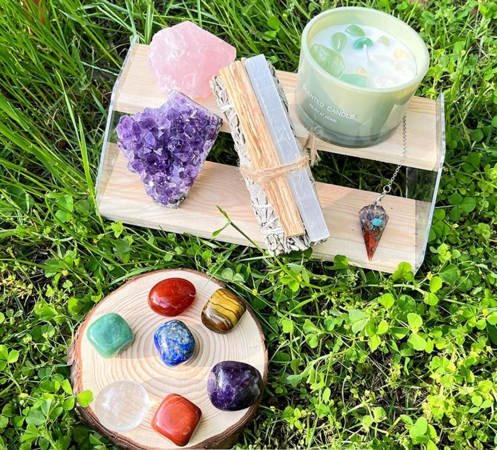 Healing Candle Stone Set X2
