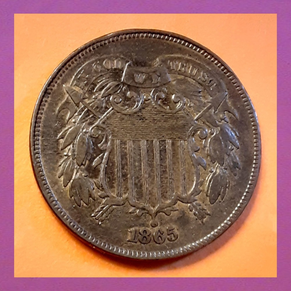 1865 AU (Full Motto) Two Cent Coin ( Includes Video)