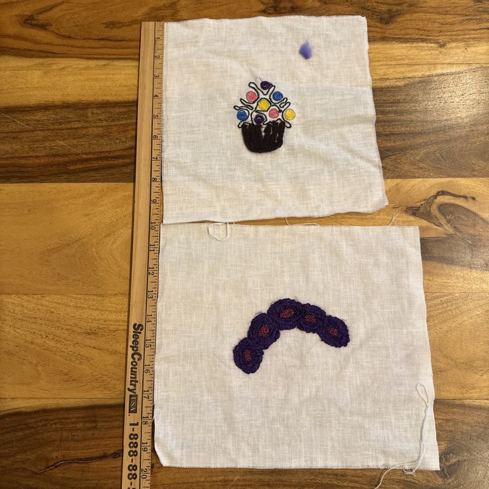Punch Needle Unfinished Projects Lot - Repurpose - Embroidery