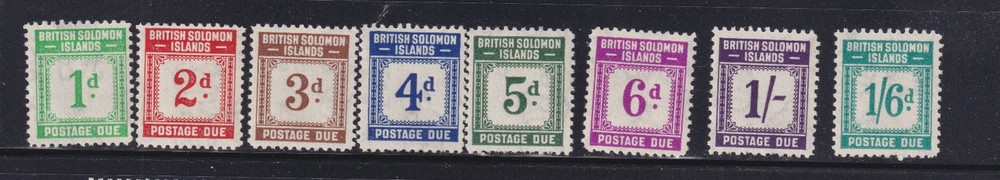 SOLOMON ISLANDS #J1-J8 postage due set VFNH