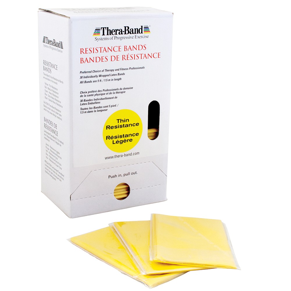 THERA-BAND DISPENSER PACK, YELLOW, LIGHT 30/BOX