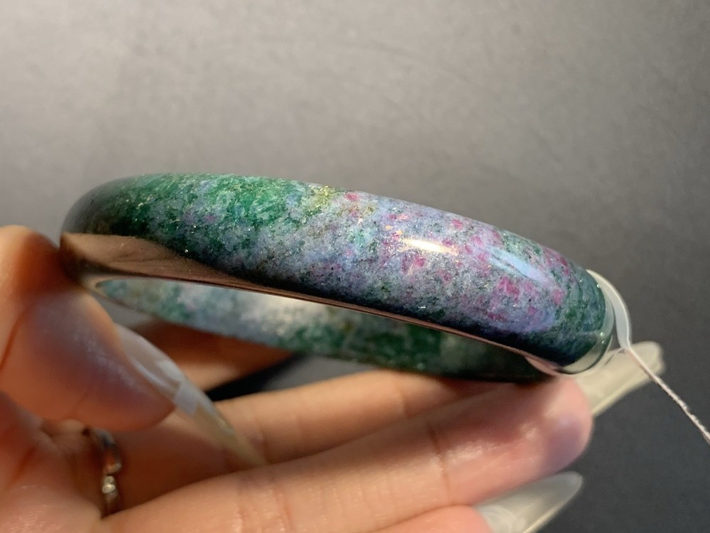 58.5mm Natural High Grade Ruby Zoisite Bangle/Crystal Gem Bangle