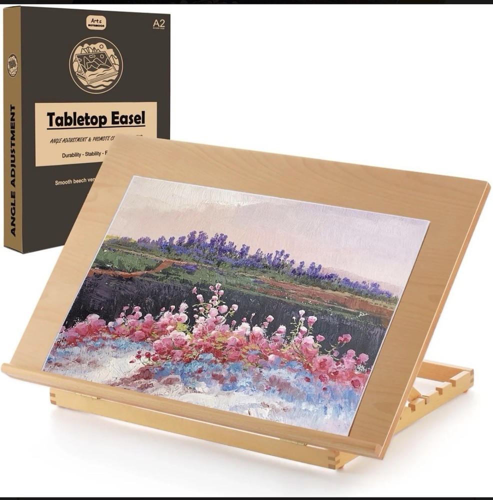 Tabletop Easel Drawing Sketch Board Adjustable Portable Drafting Beech 16.5”