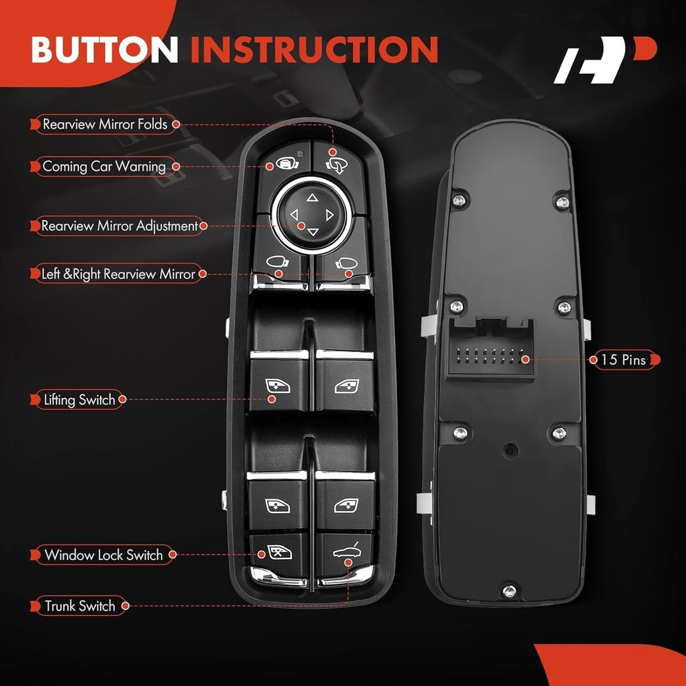 Master Front Left Driver Side Power Window Switch Compatible with Porsche Macan