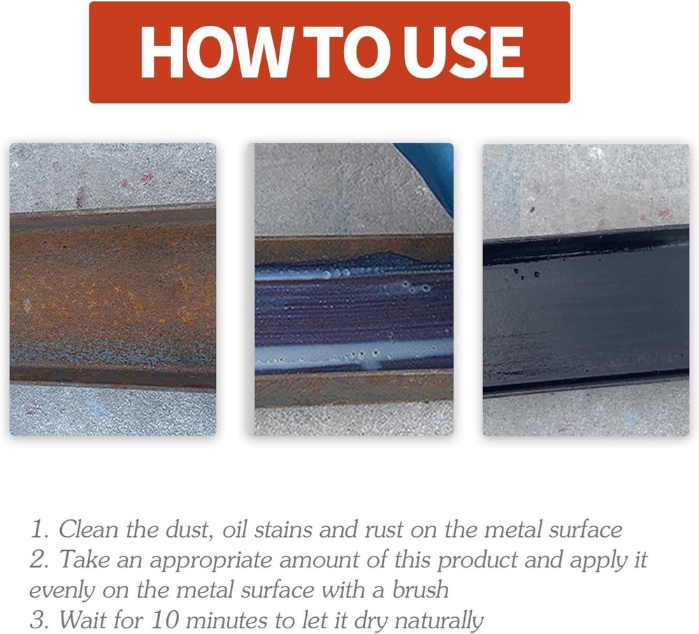 Rust Conversion Agent 300g, Multi-Functional Anti-Rust Paint, Black