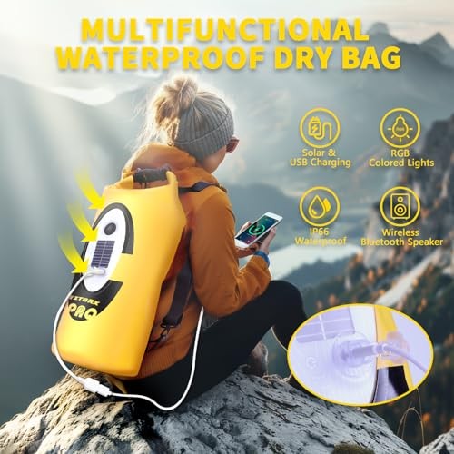 Solar/Battery Powered Multi-Functional Backpack with Bluetooth 10L Yellow