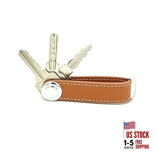 Compact Key Holder - Stylish & Practical Pocket Key Organizer With Brown