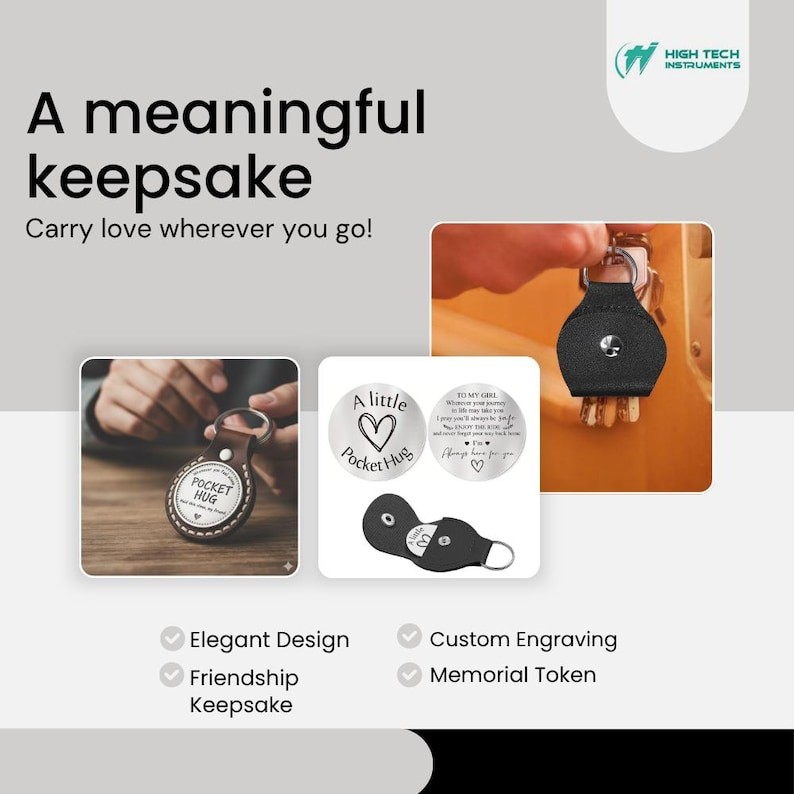 Engraved Pocket Hug Token Keychain – Emotional Keepsake Gift for Difficult Days