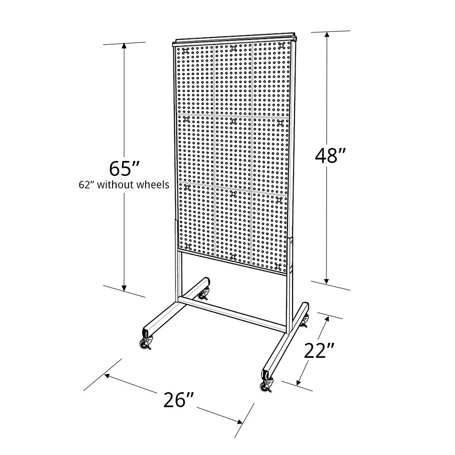 Azar Displays Two-Sided Metal Frame Pegboard Floor Display. Panel Size: 24"W...