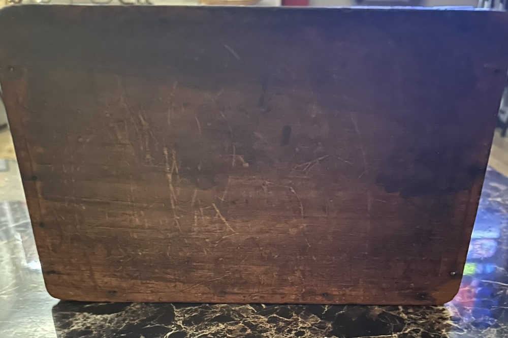 Antique Writing box / Desk top Secretary Box .Fold down front with Writing Slope