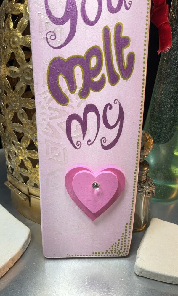 Handmade Wooden Acrylic Paint Love Board, Gift Idea, Keepsake