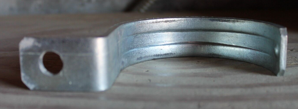 Used Unbranded Ridged 3-1/2" 1-Hole Pipe Strap