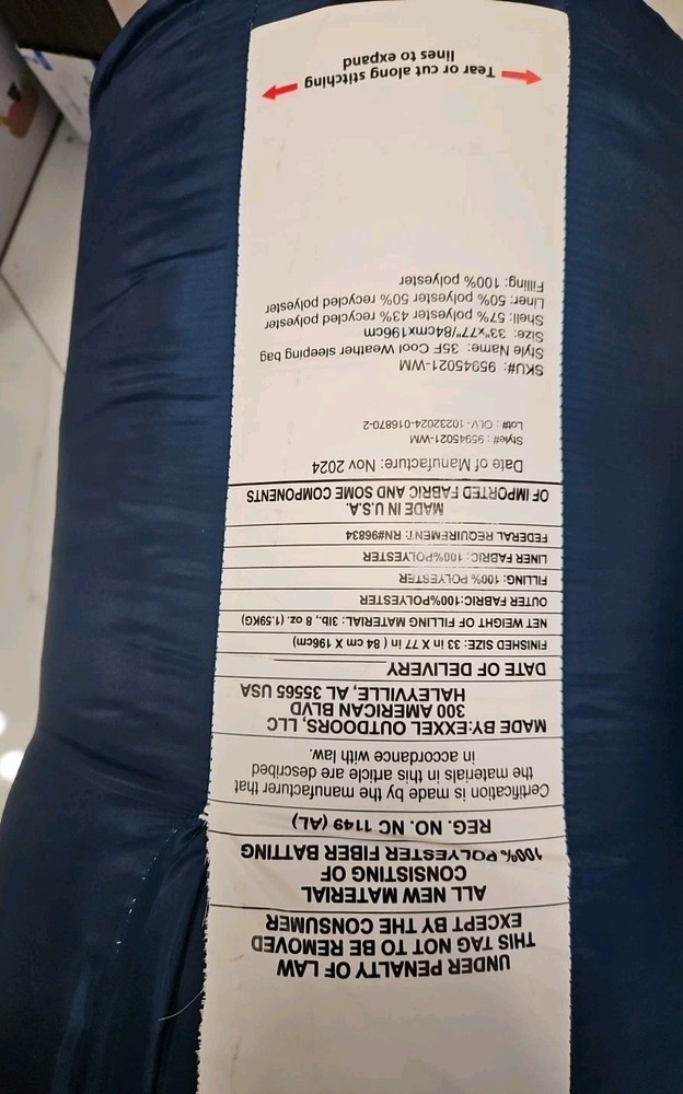 Ozark Trail 35 F Cool Weather Rectangular Sleeping Bag