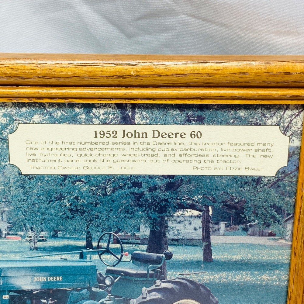1952 John Deere 60 Tractor Framed Print With Wood Frame