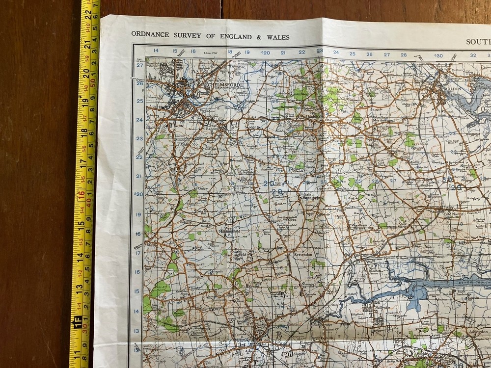 Original WW2 British Army GSGS Map - Southend & District