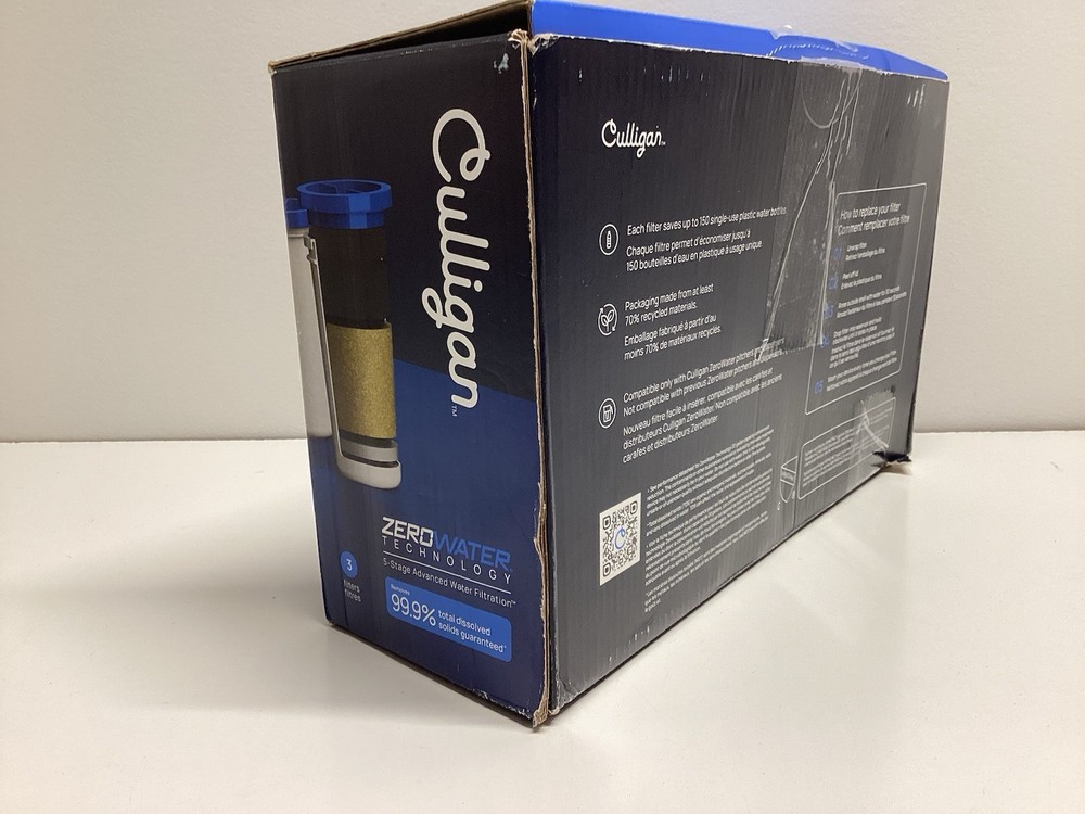 Culligan 3 pack Dispenser Pitcher Zero Water Filters OPEN BOX