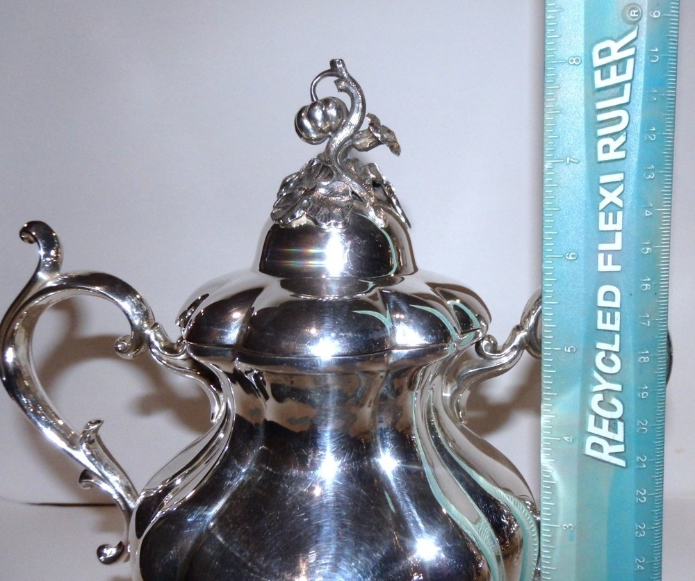 Reed & Barton SilverPlated WINTHROP PUMPKIN COFFEE TEA SET #1795 w Flaws--- READ