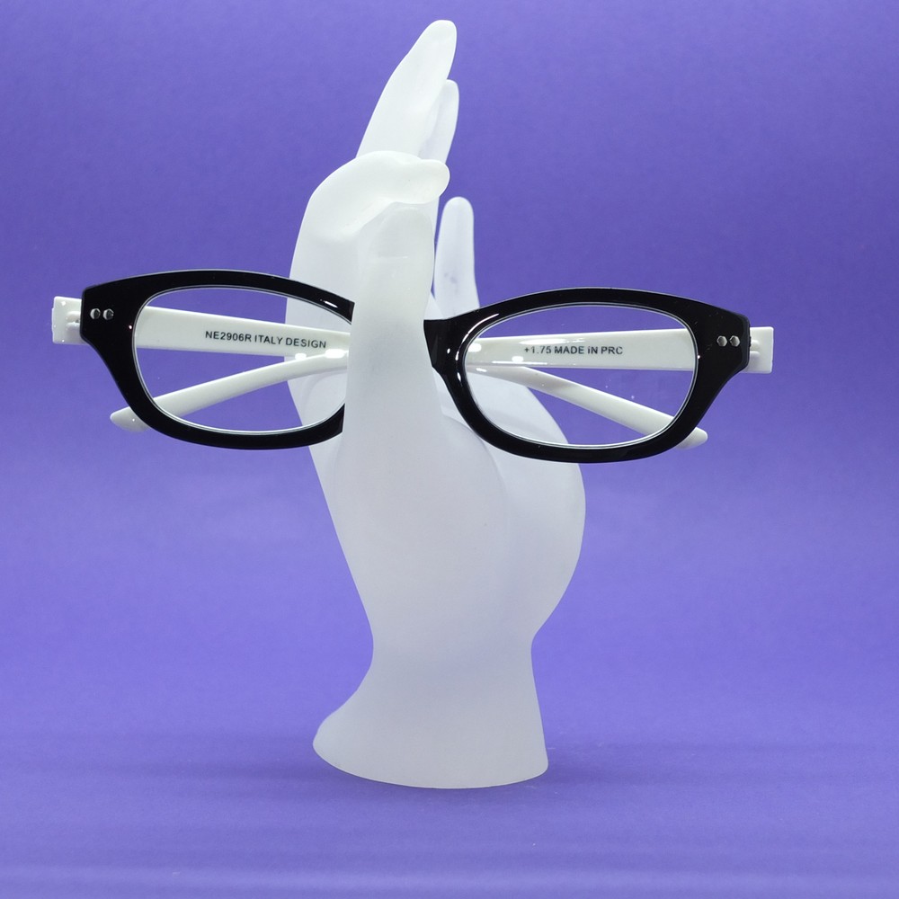 Reading Glasses Eye Fun Flexi Floating Lightweight Black White Frame+1.75 Lens