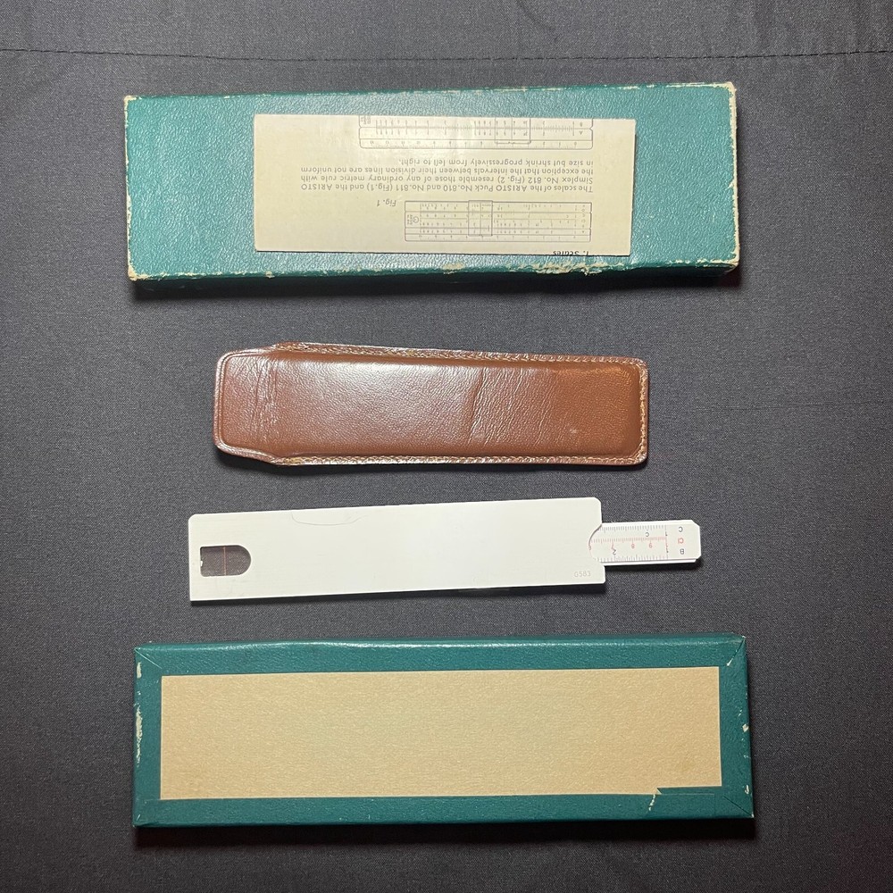 Vintage SOLEX Slide Rule with Original Leatherette Case & Box - Engineering Tool