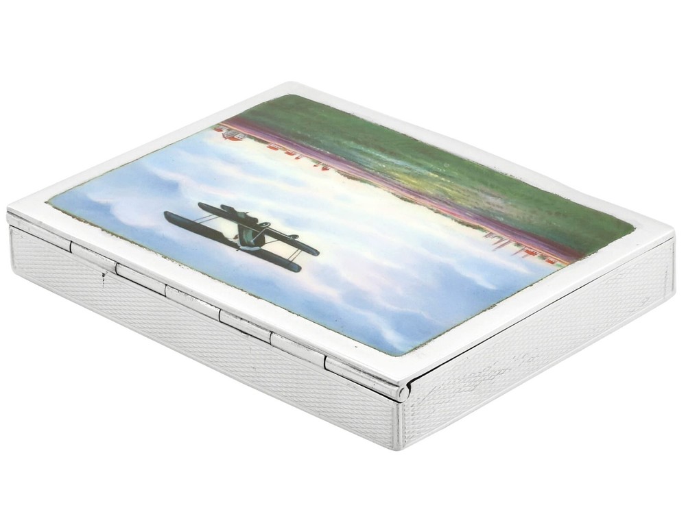 Antique German Silver and Enamel Box 1920s