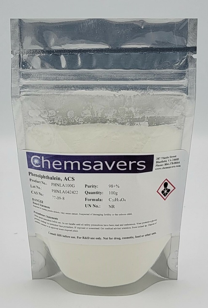 Phenolphthalein, ACS, 98+%, 100g