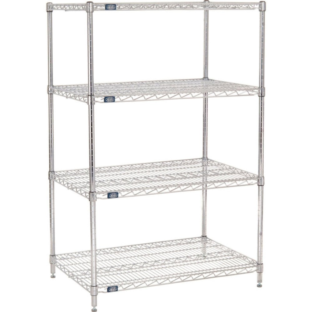 Nexel Chrome Wire Shelving, 36" W X 24" D x 63" H