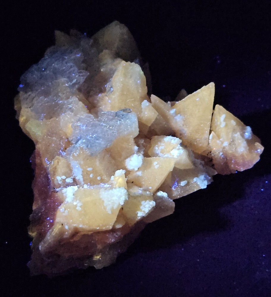 Selenite On Calcite Fluorescent Mineral Specimen