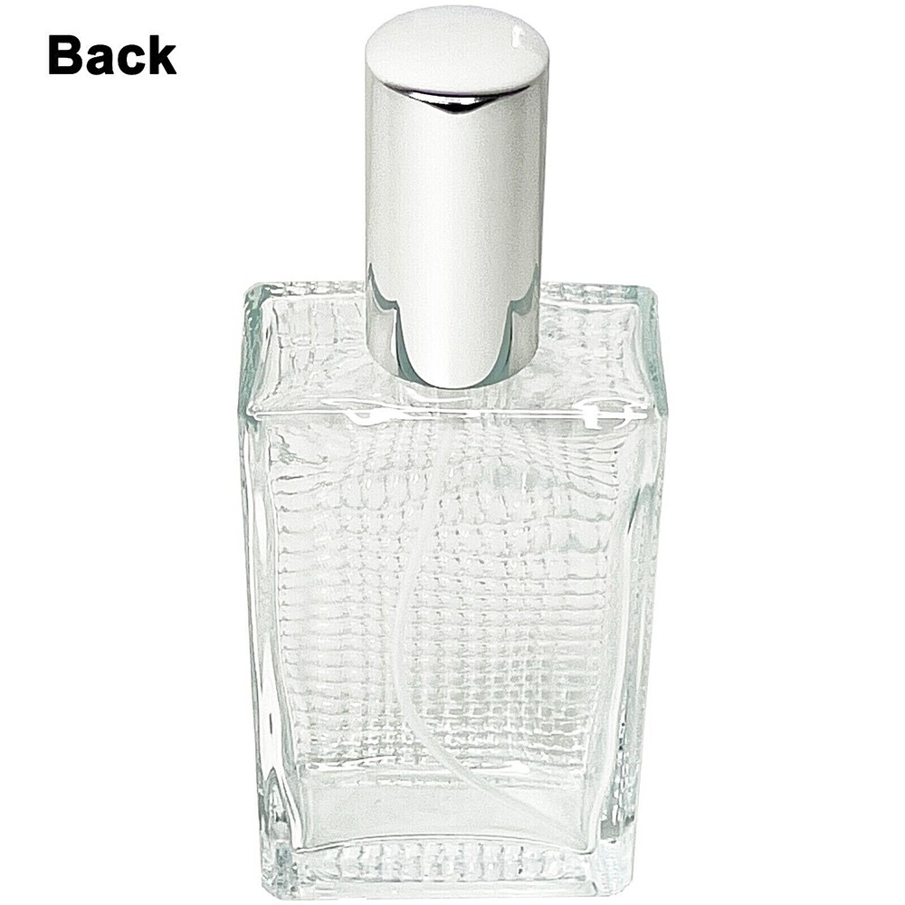 100ml 3.3oz Perfume Front Grid Glass Spray Bottles Silver Atomizer Refillable
