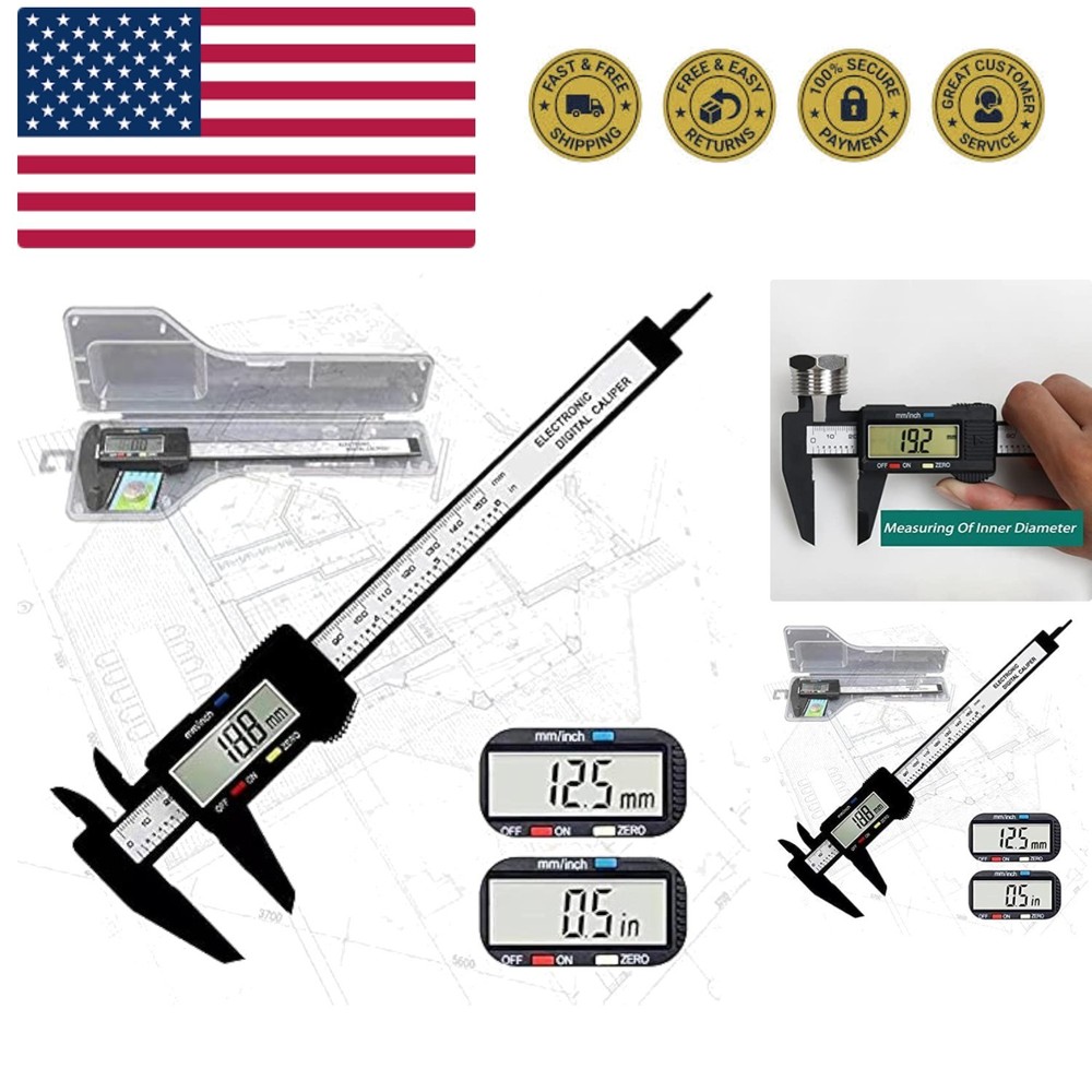 Digital Calipers,Electronic Digital Calipers, LCD Screen displays 0-6"Caliper...