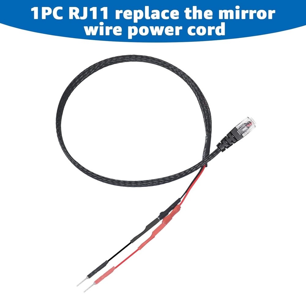 RJ11 Replacement Mirror Wire Power Cord Compatible with Escort Radar Detectors -