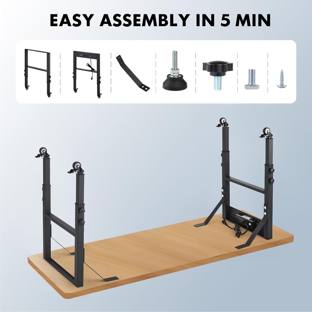 Industrial Strength Workbench Legs - Height Adjustable & Scratch-Free Mobility