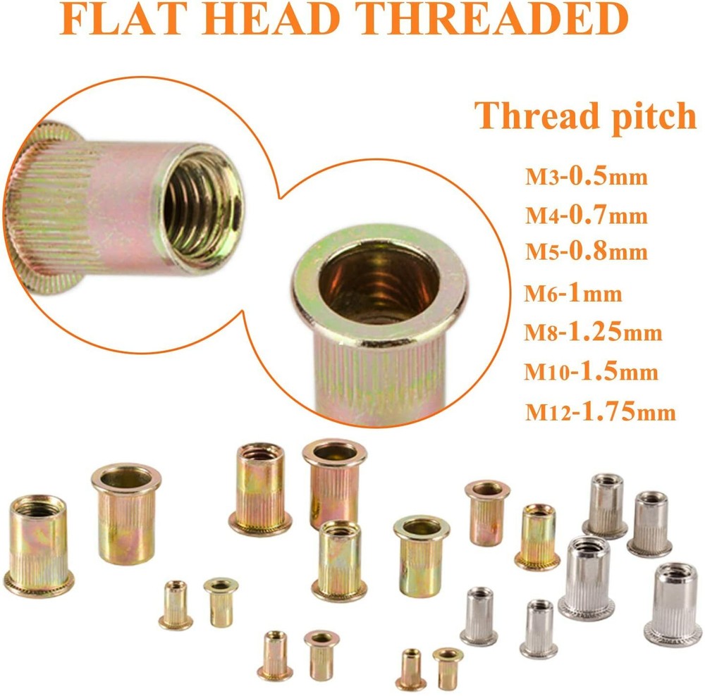 16"Rivet Gun Kit Rivnut Thread Setting Tool Nut Setter NutSert Metric SAE 1620PC