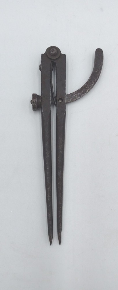 Masbach Howe Co Antique Solid Steel Compass Circle Drafting Tool  6" Long