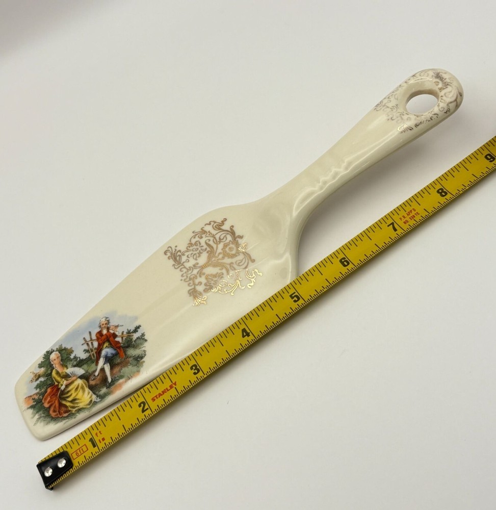 Vintage Wedding Cake Server With Romantic Scene Baroque Style Ceramic