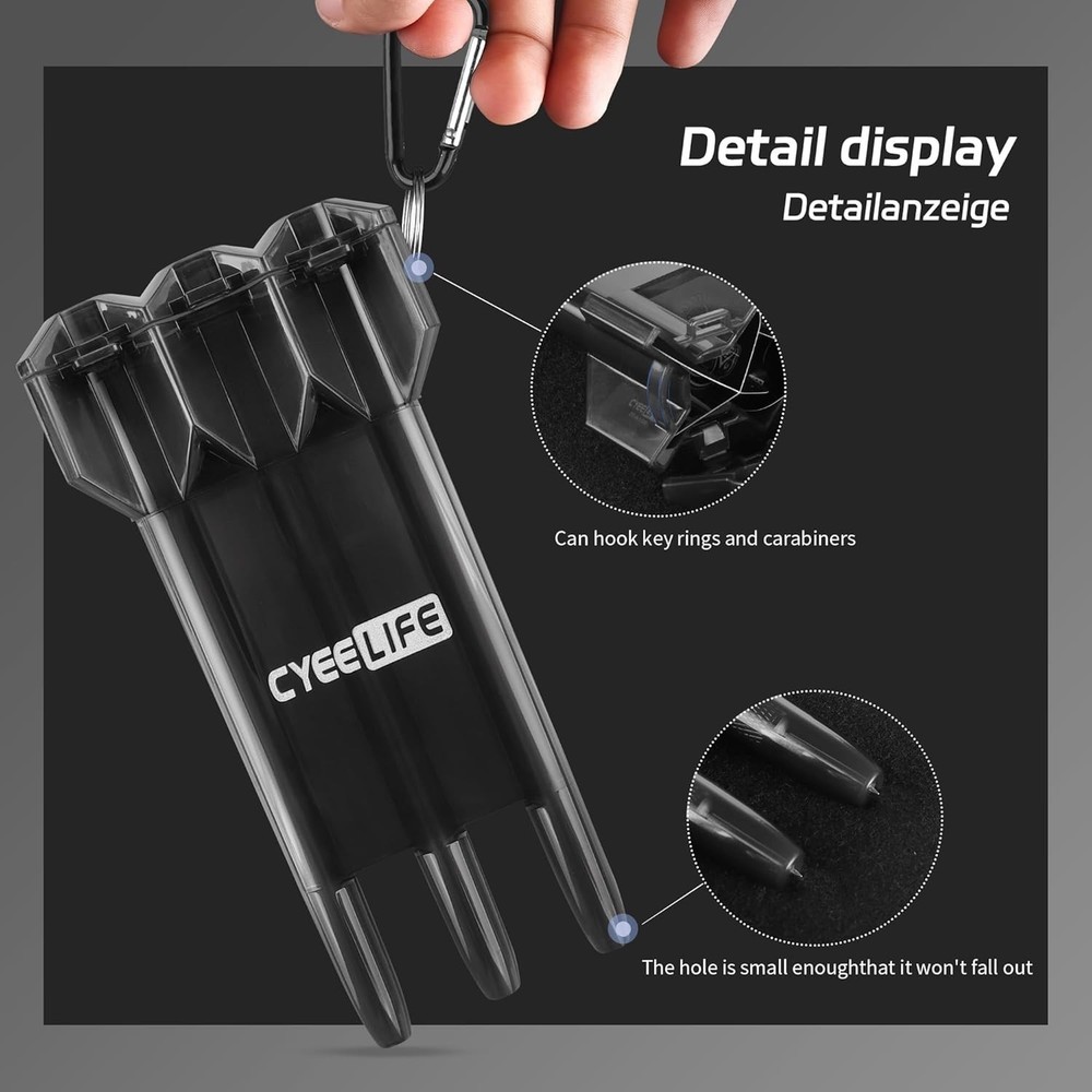 Portable Adjustable Dart Carrying Case - Secure Storage for 3 Assembled Darts