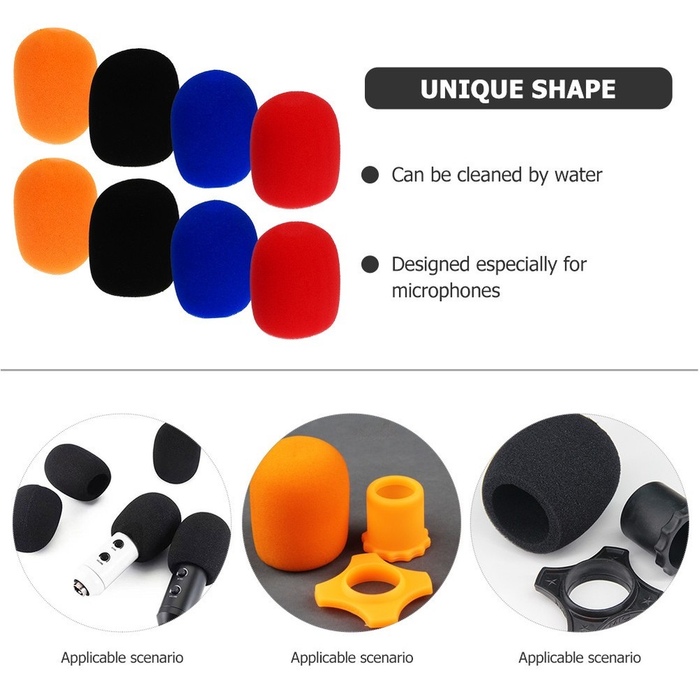 8 Pcs Handheld Microphone Windscreen Sponge Protective Cover Handle