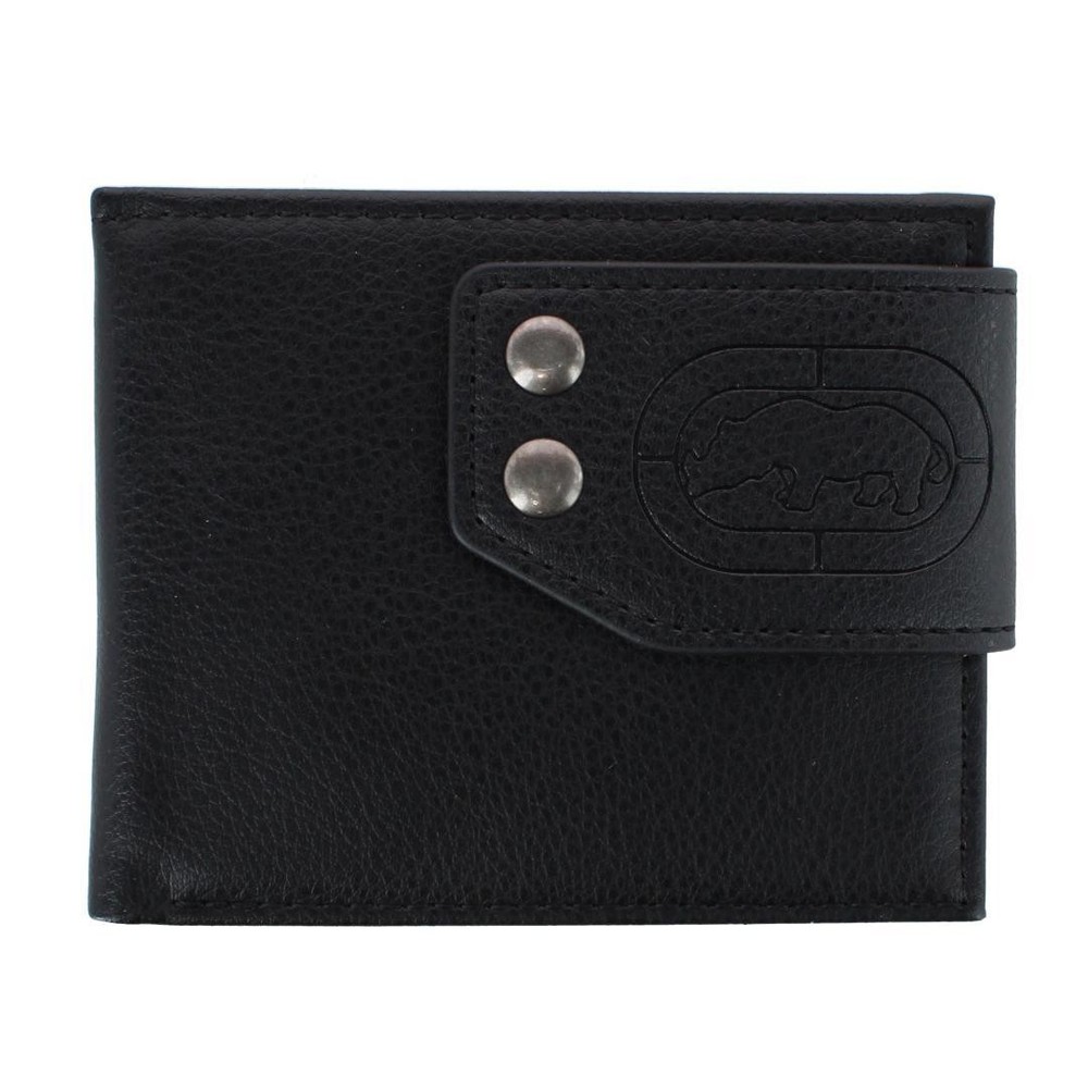 Ecko Men's Bifold Wallet with Double Snap Closure