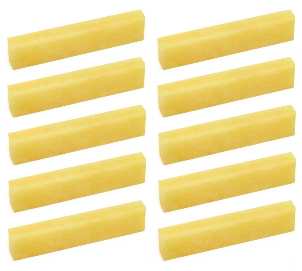 10x Bone Guitar Nut 55x10x6mm Luthier Unbleached Blank