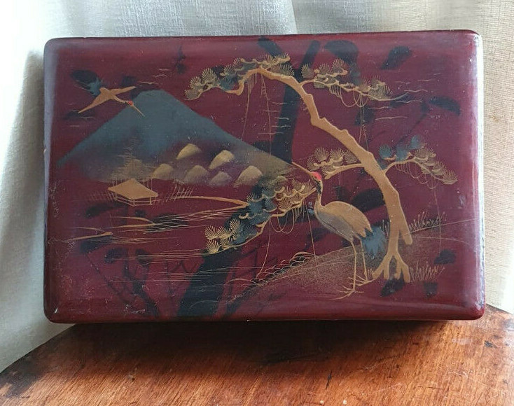Japanese red lacquer box