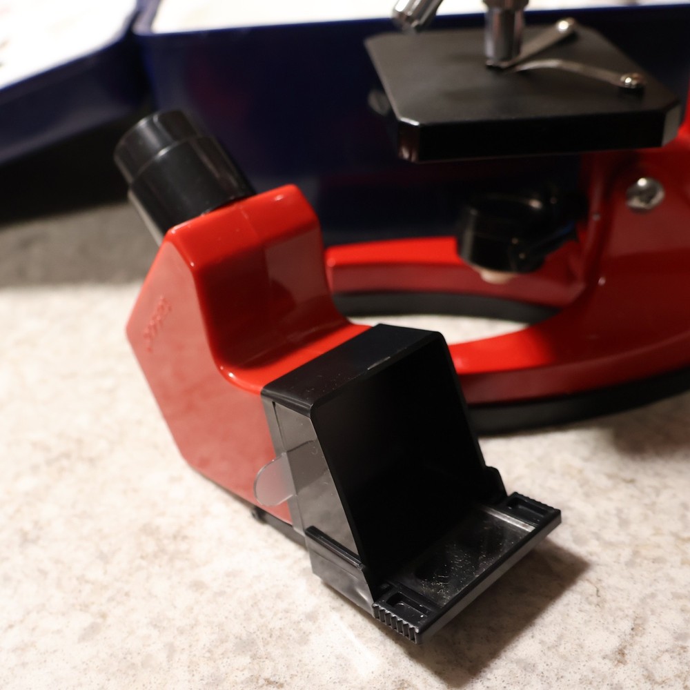 Tasco 1200x Student Beginner Microscope Kit, Slides, Storage Case