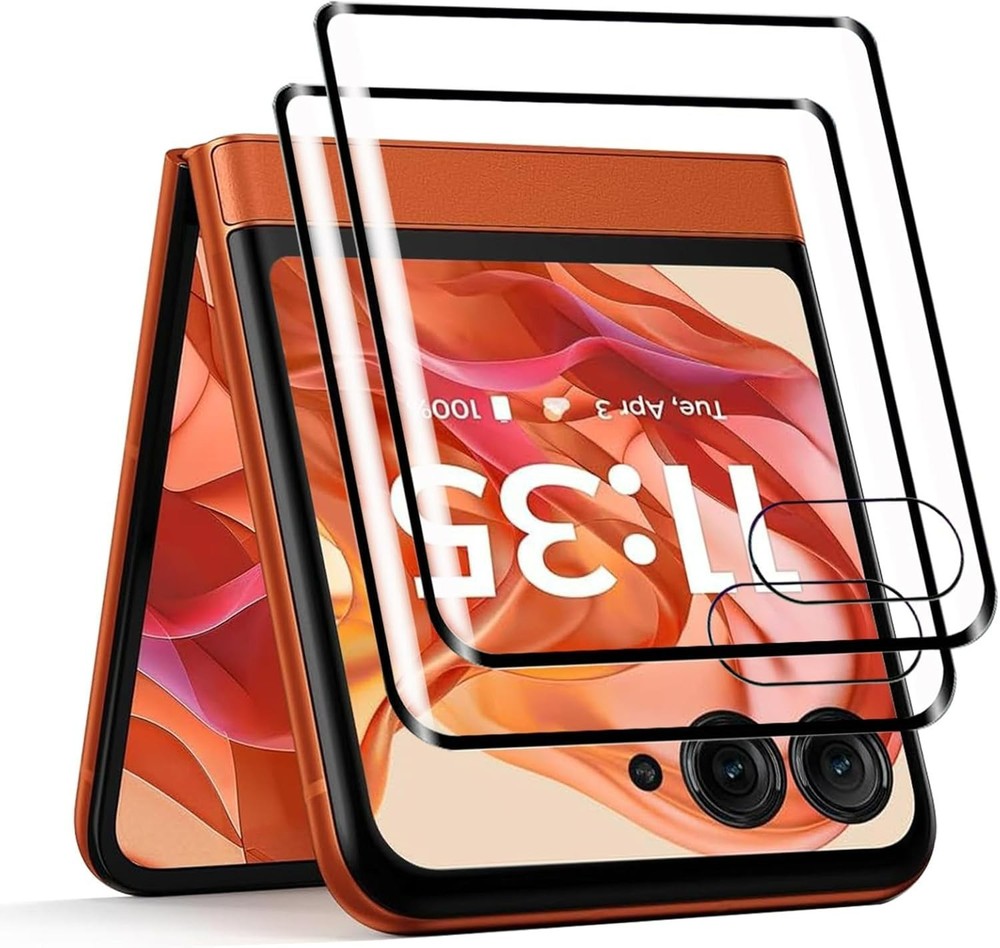 2x Full Coverage 3D Tempered Glass Screen Protector for Motorola Razr 2025