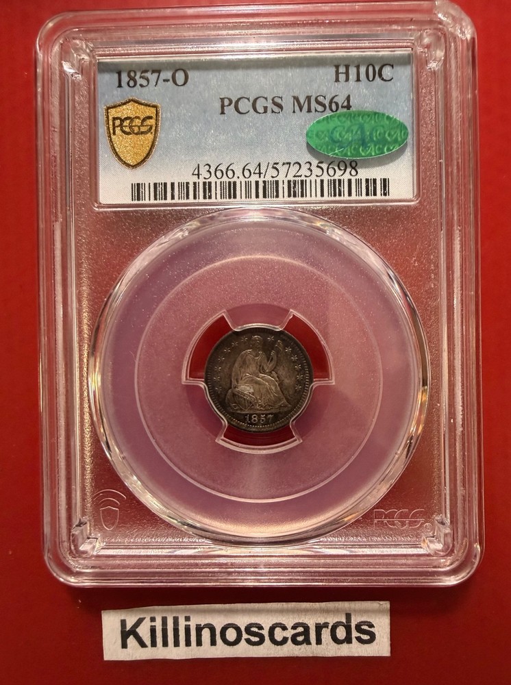 1857-O Seated Liberty Half Dime PCGS MS64 CAC