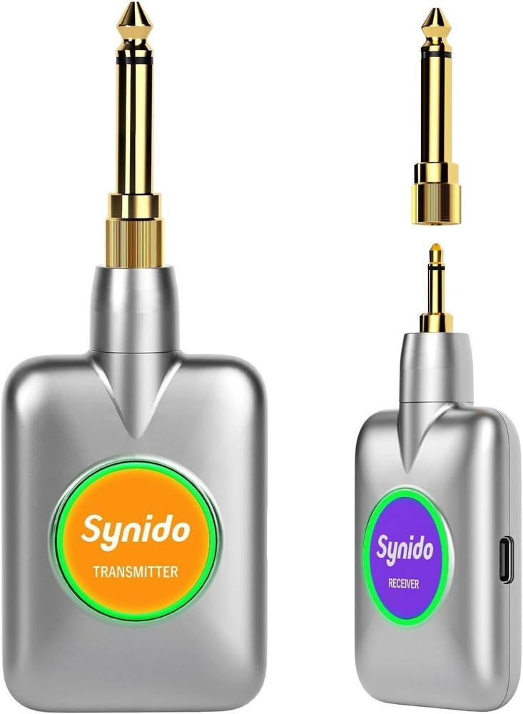 Synido 5.8GHz Rechargeable Wireless Guitar System Transmitter Receiver