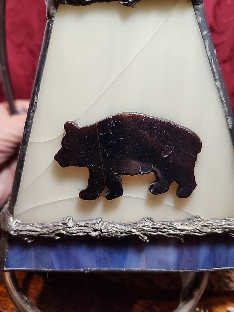 Forest Themed Stained Glass Mini Decorative Accent Night Light Read Description