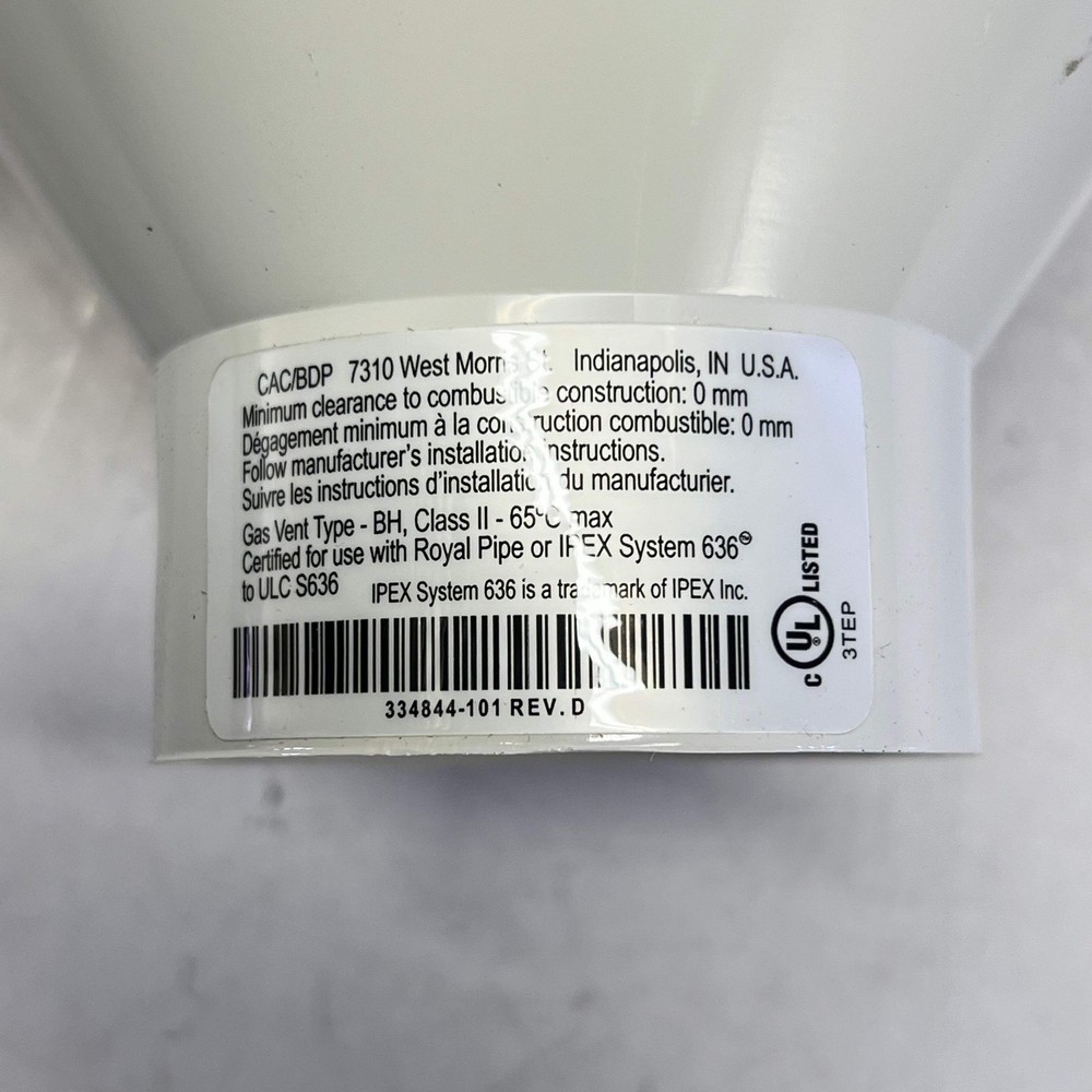 Pvc Concentric Vent Termination Kit for Single Exit for 90+% 2" KGAVT0701CVT