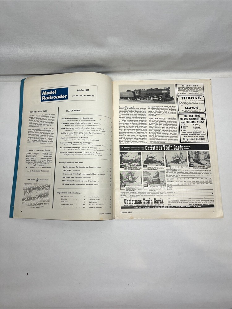 Model Railroader Magazine 1967 October Structures Bridge Headlight Reversal