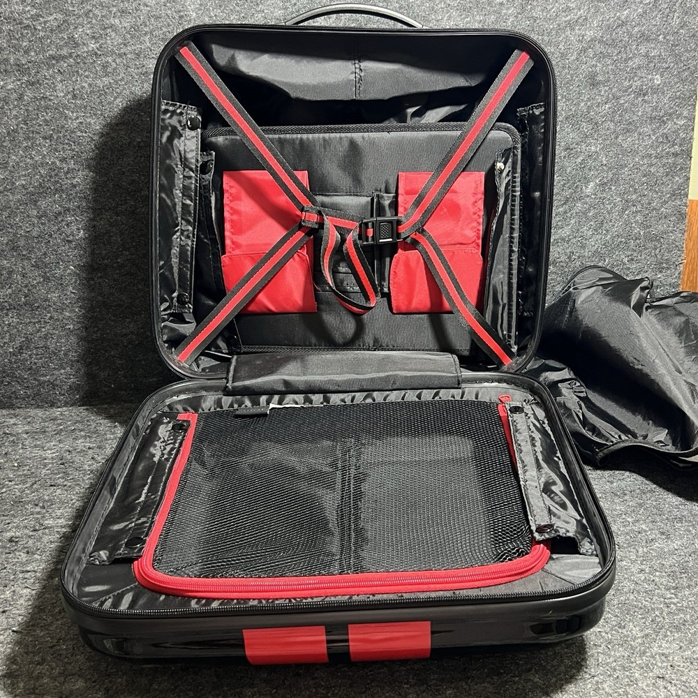 Authentic MINI Cooper Black/Red Rolling/Locking Cabin Trolley Suitcase