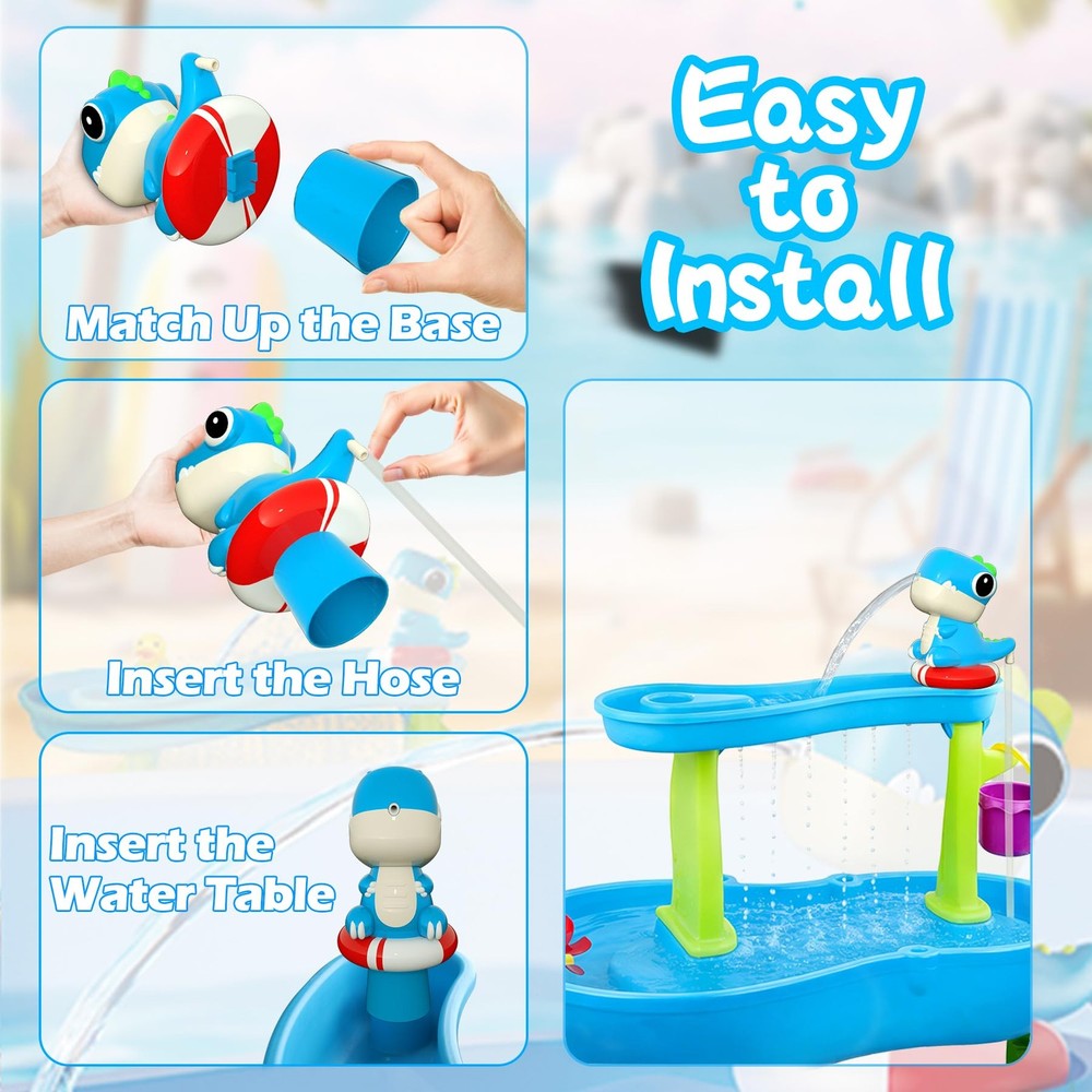 Dinosaur Water Table Pump - Rechargeable Water Pump for Water Table Accessori...
